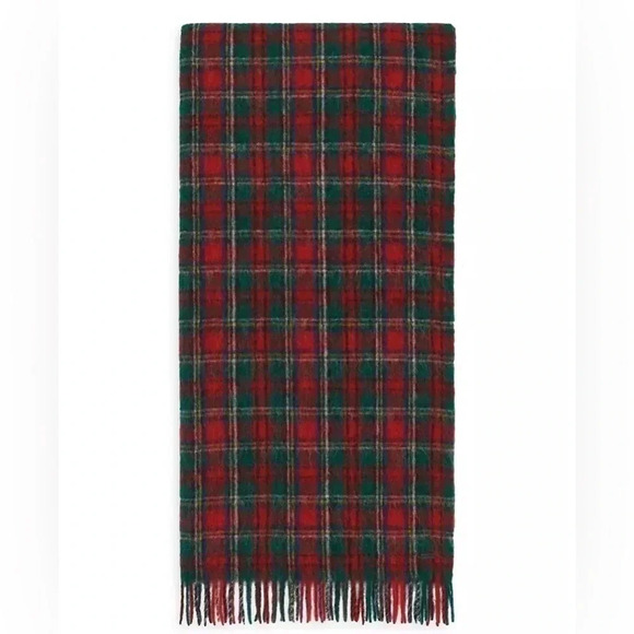 Saint Laurent Extra Long Scarf In Tartan Alpaca, Wool And Mohair - Picture 4 of 4